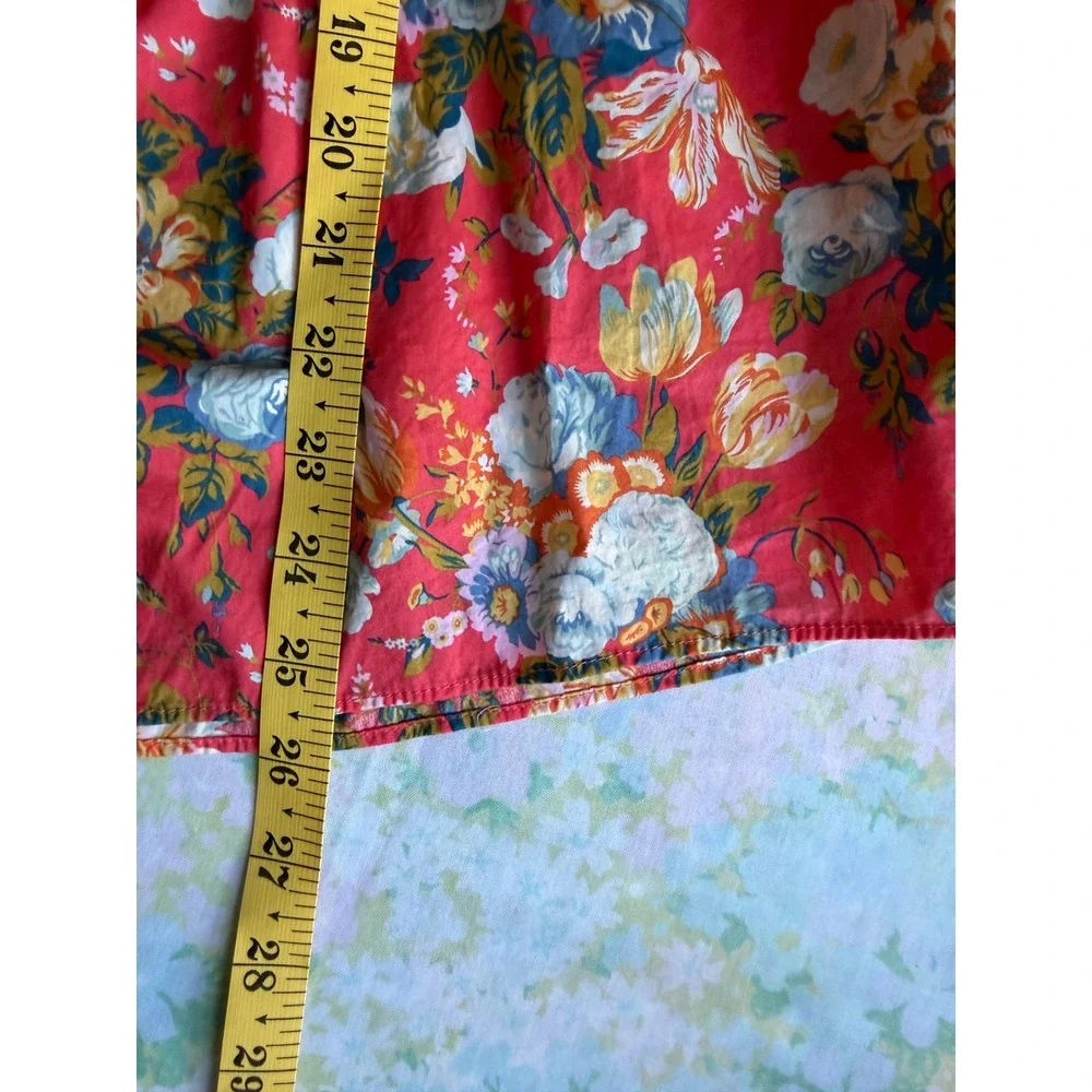J.Crew x Liberty Fabric | Ruffle Classic Popover Shirt‎ Blouse Coral Floral Sz 4